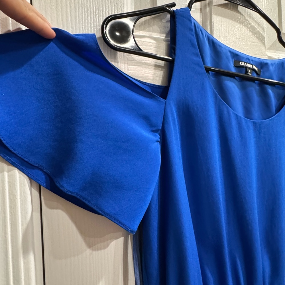 Gianni Bini Royal Blue Cold Shoulder Mini Dress - Picture 3 of 5